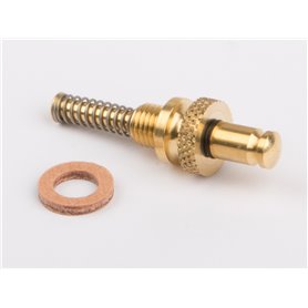 Wilesco 1514 Spring loaded safety valve NEW from 1990 M 6 x 0,75 fine thread, brass plated, "for the models with polished bra...
