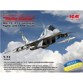 ICM 72143 Flygplan MiG-29 "9-13" Ukrainian Fighter with HARM missiles "Radar Hunter"