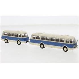 Brekina 58274 JZS Jelcz 043 Buss med PA 01, ljusbeige/blå, 1964