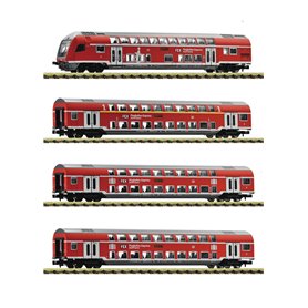Fleischmann 881916 4 piece set: "FEX" double-deck coaches, DB AG