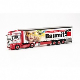 Herpa 316668 MAN TGX GX curtain canvas semitrailer "TLP baumit" (Austria Aspang)