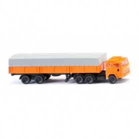 Wiking 095611 Flatbed tractor trailer (Magirus) - orange