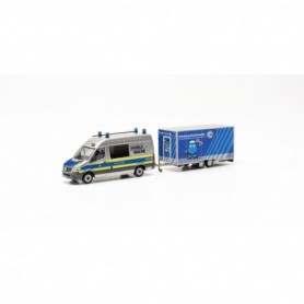 Herpa 097536 Mercedes-Benz Sprinter "13 half bus with trailer "Police Bavaria  Schwabia North"