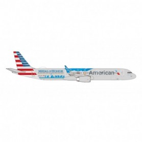 Herpa Wings 537162 Flygplan American Airlines Airbus A321 - Medal of Honor - N167AN "Flagship Valor"
