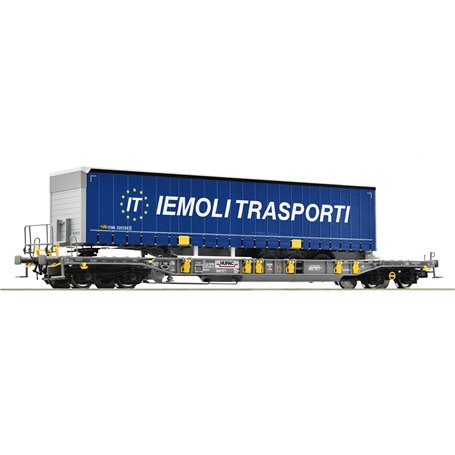 Roco 76236 Flakvagn Sdgmnss Hupac med last av container "IEMOLI Trasporti"
