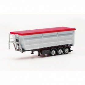Herpa 077057-002 Steel dump trailer, silver with red tarp