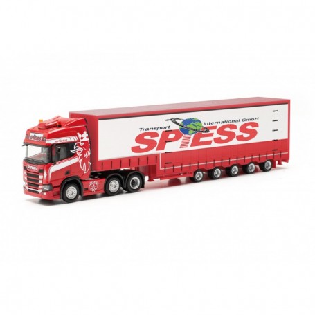 Herpa 317016 Scania CR 20 HD 6x2 volume semitrailer 5a "Spiess" (Baden-Wuerttemberg Ertingen)