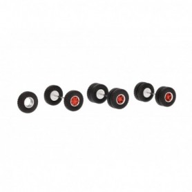 Herpa 87MBS026369 Accessory MBS wheel-set Scania Vabis Trilexsteel, tyres 11.00-20 construction site profile, silver red
