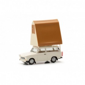 Herpa 024167-002 Trabant 601 Universal with roof tent, grey-white