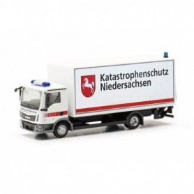 Herpa 097673 MAN TGL box truck with loading platform "disaster relief Lower Saxony" (Lower Saxony Celle)