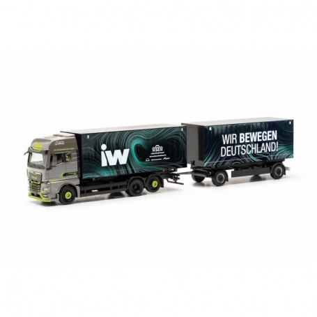 Herpa 317160 MAN TGX GX interchangeable box trailer "IW  Wir bewegen Deutschland" (Saxony Leipzig)