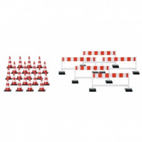 Herpa 052566 Accessory traffic cones (20 pieces), barriers (5 pieces), red White