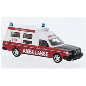 BOS 87717 Volvo 265 Ambulance Norway, vit/röd 1985