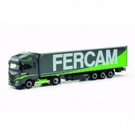 Herpa 315029 Iveco S-Way LNG curtain canvas semitrailer "Fercam" (Italy  Bozen)