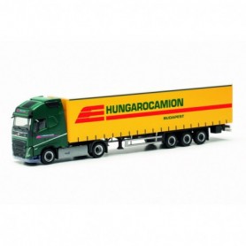 Herpa 317481 Volvo FH Gl. XL 2020 curtain canvas semitrailer "Hungarocamion" (Hungary  Budapest)