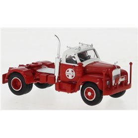 Brekina 85980 Dragbil Mack B 61, röd/vit Santa Fe 1953