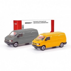 Herpa 012386-004 MiniKit VW T4 box, grey broom yellow