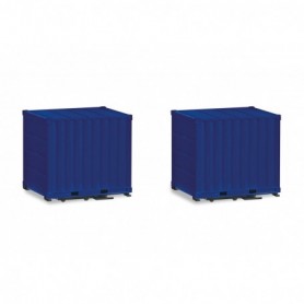 Herpa 053594-003 Accessory 10ft container, ultramarine blue (2 pieces)