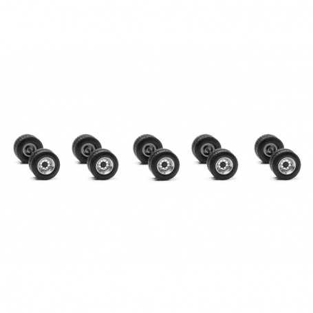 Herpa 054461 Accessory wheel-set for swedish box truck, chrom black (10 wheel sets)