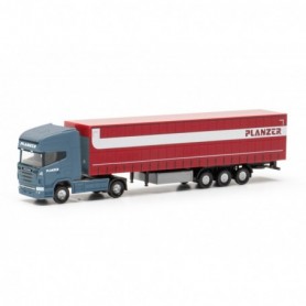 Herpa 066860 Scania R TL curtain canvas semitrailer truck "Planzer" (Swiss Dietikon)