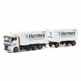 Herpa 317658 MAN TGX GX interchangeable box trailer "Hermes"