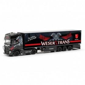 Herpa 317665 Scania CS20 HD refrigerated box semitrailer "Weser-Trans Bremen" (Bremen)
