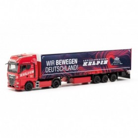 Herpa 317771 MAN TGX GX curtain canvas semitrailer truck "KELPIN Wir bewegen Deutschland" (Saxony Geilsdorf)
