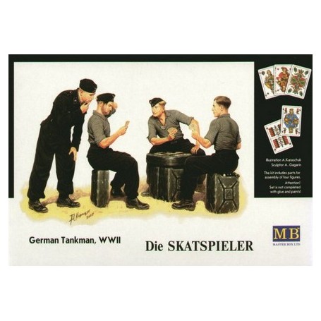 Master Box 3525 Figurer German Tankman WWII "Die Skatspieler", kortspelare