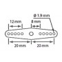 Texson 03080A05 Servoarm, aluminium, rosa, 1.9 mm, 1/1, 1.9 hål, 20 mm arm, Futaba, 1 st