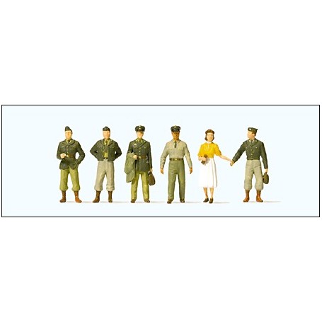 Preiser 10594 Figurer US-Soldater, 1950-tals, 6 st