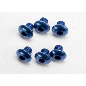 Traxxas 3940 Skruv, insex, kuller, M4x4mm, 6 st, blå aluminium