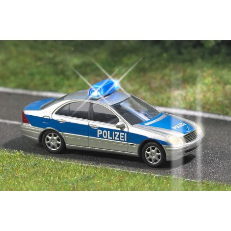 Busch 5615 Mercedes Benz C-Klass "Polizei" med belysning, med kabel, 14-16V DC eller AC