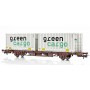 NMJ 611116 Containervagn Lgjns med 2 st 23-fots containrar "Green Cargo"