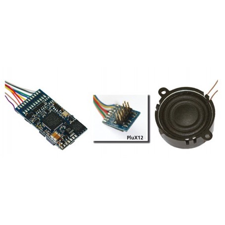 ESU 65400 Ljuddekoder Loksound V4.0 "Märklin" M4 - Välj ditt eget ljud, PluX12 kontakt med kabel