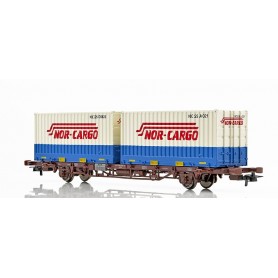 NMJ 507111 Containervagn CargoNet med 2 st 23" containrar "Nor-Cargo"
