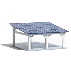 Busch 1572 Solarcarport, med 32 solceller på taket