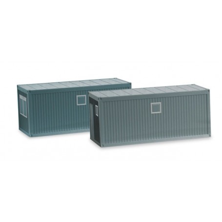 Herpa 053600 Accessories building site container, concrete gray (2 pieces)