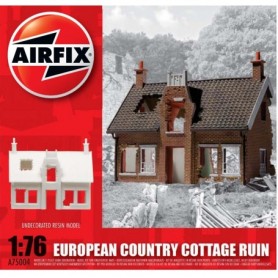 Airfix 75004 European Country Cottage Ruin, färdigmodell i resin, omålad
