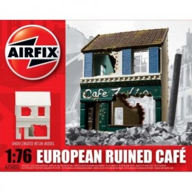 Airfix 75002 European Ruined Cafe, färdigmodell i resin, omålad