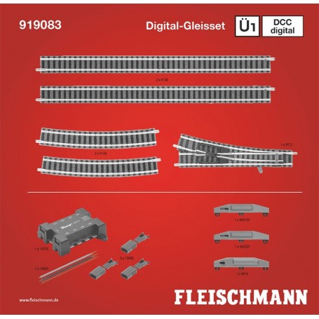 Fleischmann 919083 Utbyggnadsset "Piccolo Track set Ü1 DCC"