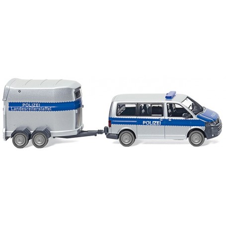 Wiking 30807 VW T5 GP Multivan with horse trailer "Polizei"