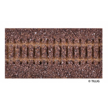 Tillig 86501 Rälsbädd, brun, för Tillig Rak, längd 114 mm