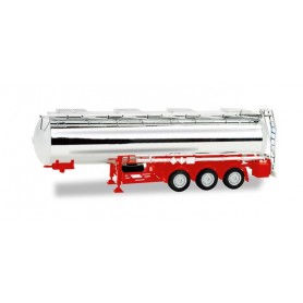 Herpa 076456-2 Chrome-plated chemical tank trailer Feldbinder, 32m³ (red)