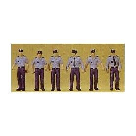 Preiser 10341 Franska polismän i sommaruniform, 6 st