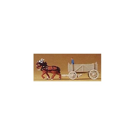 Preiser 79475 Häst och vagn med kusk