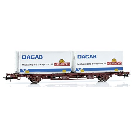 NMJ 611103 Containervagn SJ Lgjns 42 74 443 0754-6, Dagab/Hemköp