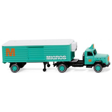 Wiking 52003 Refrigerated semi-trailer (Magirus) "Migros"