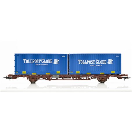 NMJ 507116 Containervagn CargoNet med 2 st 24" containrar "Tollpost Globe"