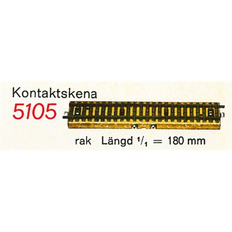 Märklin 5105 Kontaktskena rak, längd 1/1 180 mm