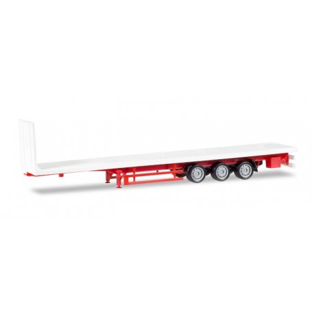 Herpa 076845 Lowliner flattrailer 3-axle, white